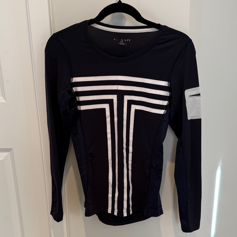 Tory Sport Navy and White Graphic Long Sleeve Jersey